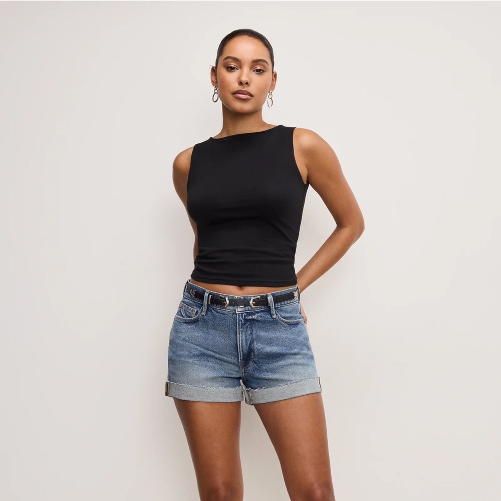 New Good American Good Girlfriend Jean Shorts